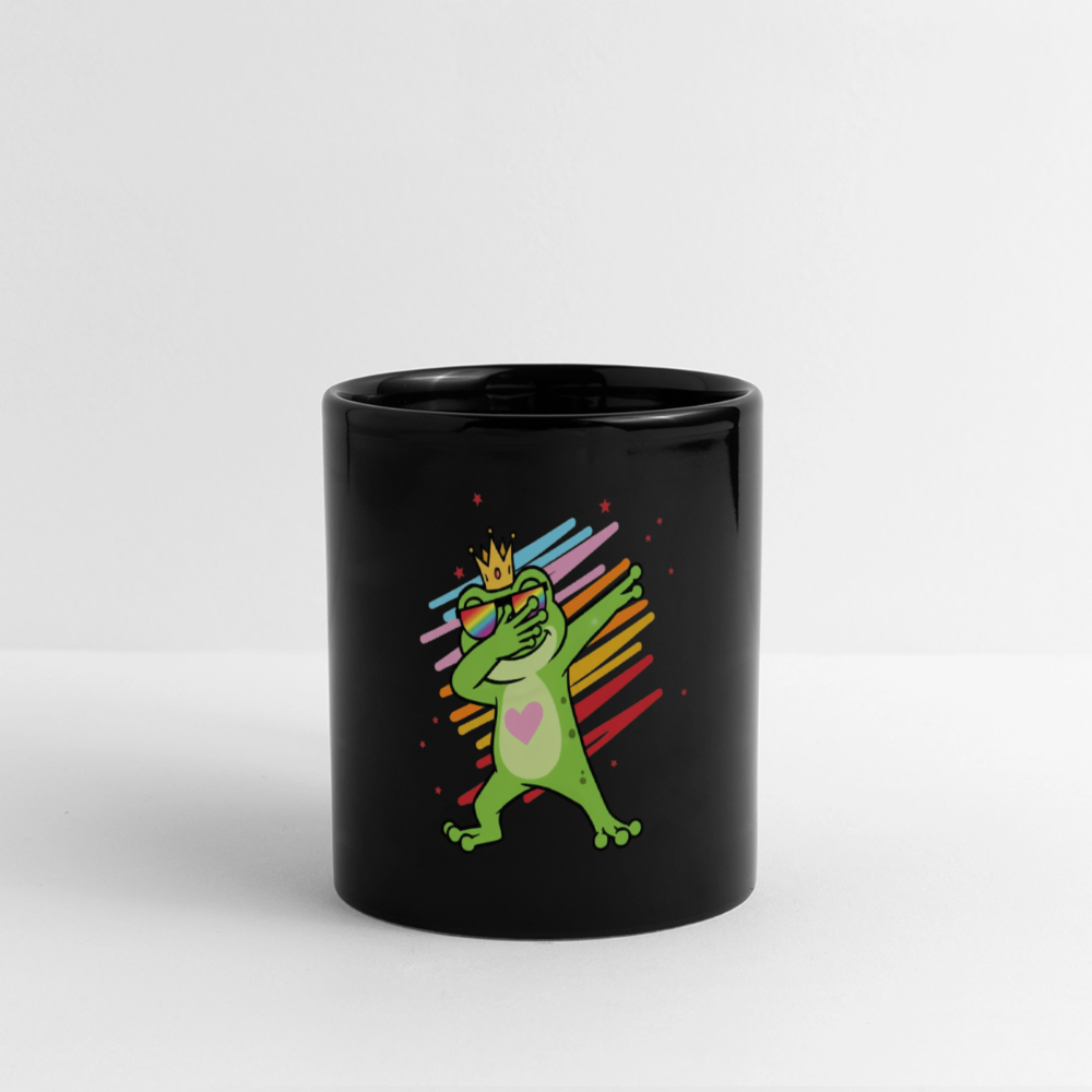 
“LGBTQ+ statement mug with dabbing frog, crown, rainbow sunglasses, and heart. Pride drinkware for activists and allies.”
